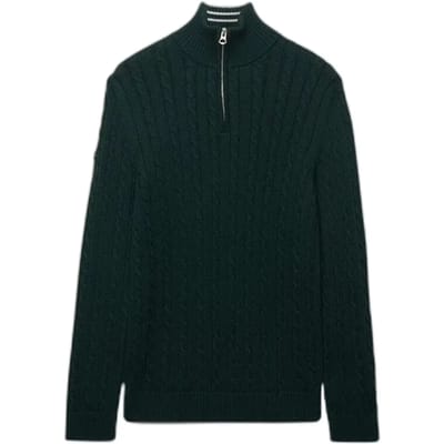 Superdry - Preppy Cable Half-Zip Trui Slanke Pasvorm - Heren - Sweaters