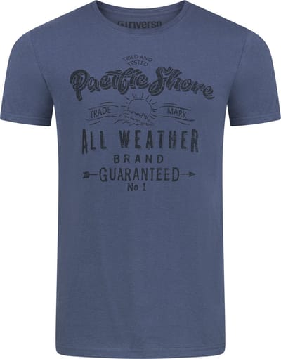 riverso Heren T-Shirt RIVLeon regular fit Blauw S Ronde Hals Volwassenen - gemaakt van 100% katoen