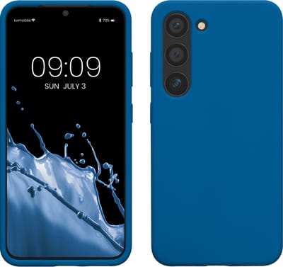 kwmobile telefoonhoesje geschikt voor Samsung Galaxy S23 - Hoesje met siliconen coating - Smartphone case in rifblauw