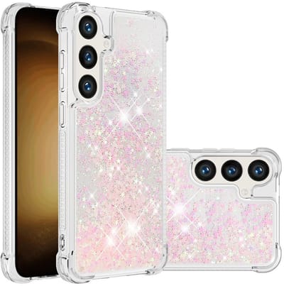 Coverup Hoesje - Geschikt voor Samsung Galaxy S25 Plus / S24 Plus Hoesje - Coverup Liquid Glitter Back Cover - Roze