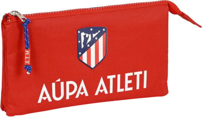 Pennenetui met 3 vakken Atlético Madrid Rood Marineblauw (22 x 12 x 3 cm)