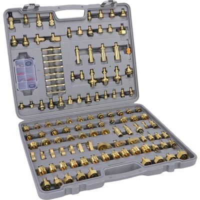 122-delige Multifunctionele Messing Airconditioning Lektest Kit voor Auto's AC Lekdetectie Reparatie Gereedschapskit voor Auto Auto AC gray