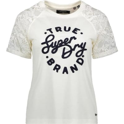 Superdry Summer Lace Raglan Dames T-shirt - Maat XS