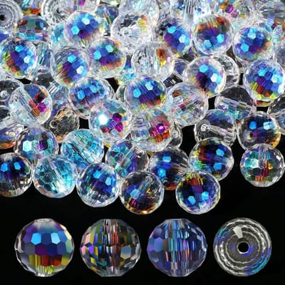 Kralen voor het maken van sieraden, Crystal AB kleur 10 mm ronde facet glazen kralen bulk, sprankelende glazen rondelle spacer kralen voor het maken van sieraden