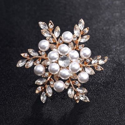 Strass Parels Sneeuwvlok Broches Voor Vrouwen Mannen 2 Kleuren Winter Bloemen Broche Spelden Cadeaus