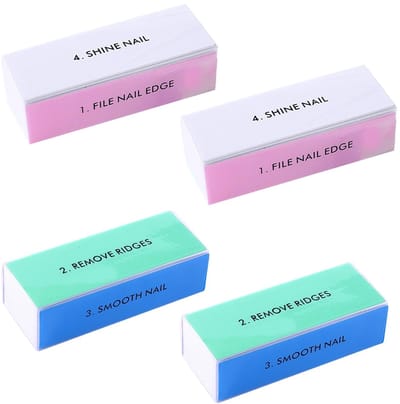 Dailygoods- Nagelvijlen 4-delige set - Professionele Manicureblokken - Nagelpolijststrips - Natuurlijke Nagels - Stevig en Duurzaam - 9 x 3,5 x 2,6 cm