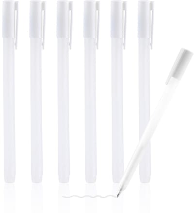 Lijmstift, sneldrogend, precisie, fijne punt, 6 stuks | Lijmstift met fijne punt, voor scrapbooking, kaarten, wit