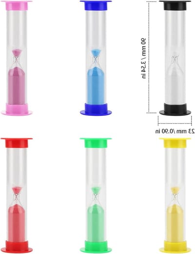 Set van 12 Kleurrijke Zandlopers, Plastic Uurglazen Timer voor 30s, 1m, 2m, 3m, 5m en 10m, Ideaal voor Educatief Gebruik en Tijdmanagement
