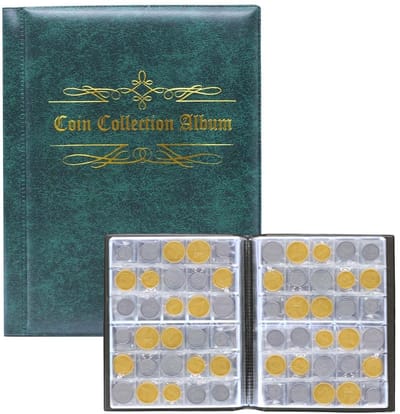 Elzusha - Coin Storage - Coin Collector Album - Perfect voor Euro Coins - Groen - Coin Album - Geschikt voor muntenverzamelaars - Coin Opslag