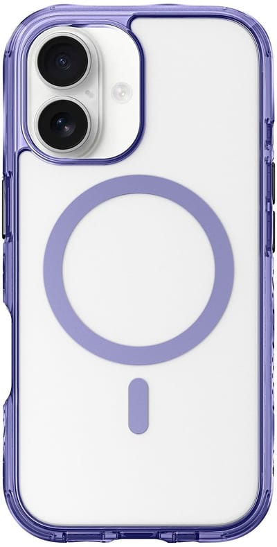 LAUT Crystal Matter X Hoesje, Ultra Transparant, 6m Valbescherming, MagSafe® Compatibel, IMPKT Cell Technologie, voor Apple iPhone 17, Paars Transparant