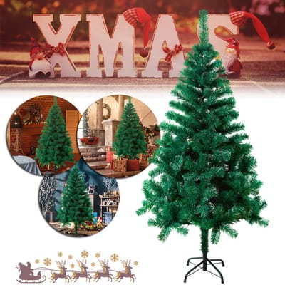 210 cm Groene Kunstmatige kerstboom - Sparvorm - PVC kerstboom - Met standaard - Sectie-assemblage - Kerstdecoratie
