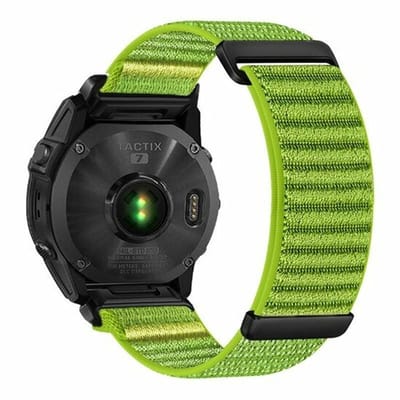 By Qubix - Geschikt voor Garmin bandje - 20mm Quickfit - Nylon Sport Loop bandje - Groen - Geschikt voor Garmin Fenix 7s/6s/5s / Instinct 2s / Epix Pro Gen 2 (42mm)