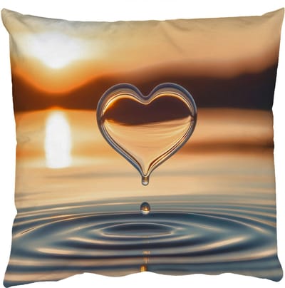 Sierkussens - Kussentjes Woonkamer - 50x50 cm - Hart - Water - Zonsondergang - Natuur - Zen