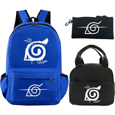 3 stuks/set Anime Naruto bedrukte rugzak boekentas met lunchtas etui tiener kinderen meisje jongen schooltas rugzak
