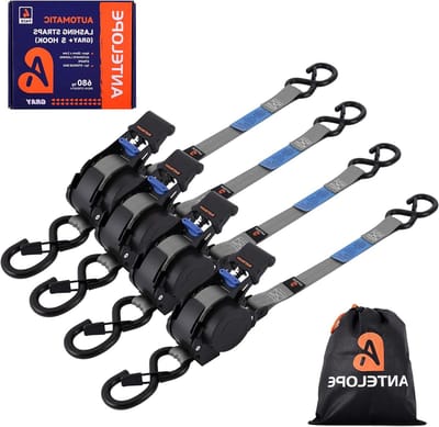 Automatische Spanband - Intrekbare Spanriem - Vastzetten van Lading - Met S-Haak - 36 Meter - Grijs
