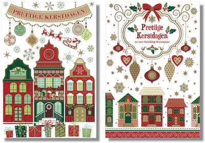 MGPcards - 10 Dubbele wenskaarten - Kerstkaarten / Nieuwjaar - Witte envelop - 10 x 14 cm - 2 Motieven per doosje