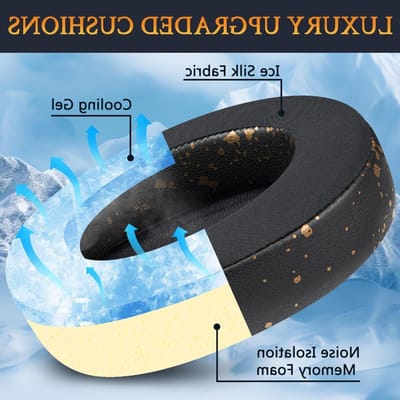 Dailygoods - SOULWIT Verkoelende Gel Oorkussens Vervangen voor Turtle Beach Stealth Pro Draadloze Gamingheadset, Earpads Cushions met Ijszijdestof, Schuim met Hoge Dichtheid