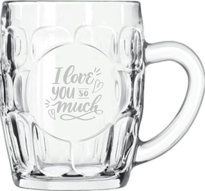 Gegraveerde Bierpul 55cl I Love you so much - valentijnsdag - valentijn