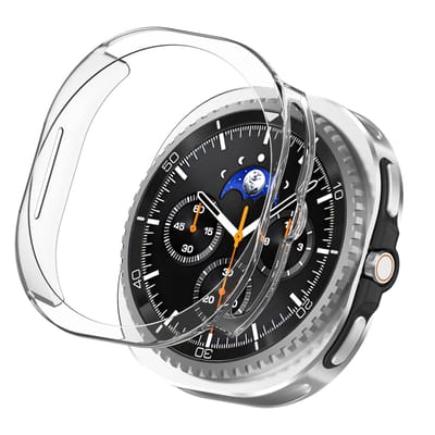 Screen protector - Geschikt voor Samsung Galaxy Watch 8 Classic (46 mm) - Full Cover Hard Case / Beschermend Hoesje - Transparant