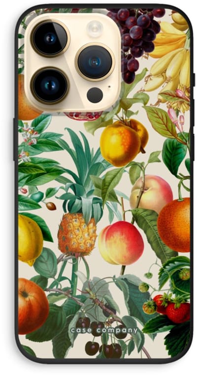 Case Company® - Hoesje geschikt voor iPhone 14 Pro hoesje - Classic Flora - Biologisch Afbreekbaar Telefoonhoesje - Bescherming alle Kanten en Schermrand