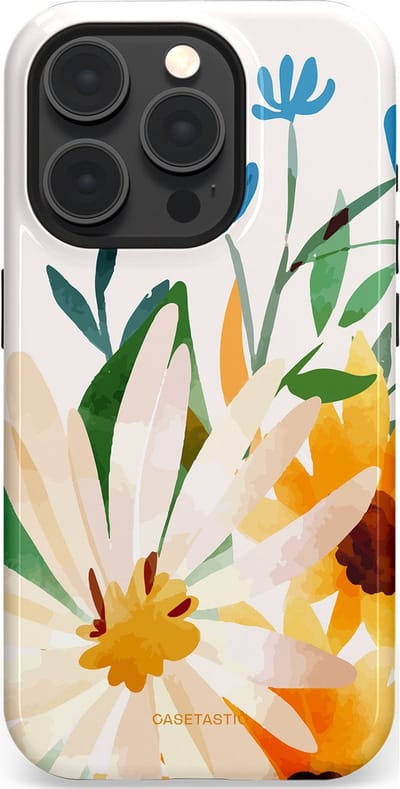 Casetastic Hoesje Geschikt voor Apple iPhone 15 Pro Magsafe - Stijlvolle Beschermende Duo-layer Case - Veld vol zon