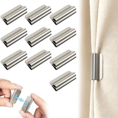 LISM-Magnetische gordijnclips, 20 stuks per verpakking, Geschikt voor verduisteringsgordijnen, te gebruiken in ramen, doucheruimtes, kantoren en woonkamers.
