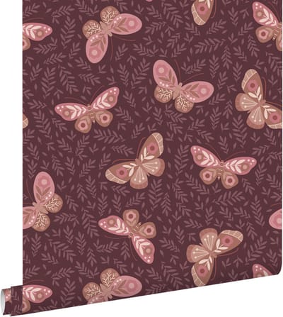 ESTAhome behang vlinders donker paars - 50 x 900 cm - 131889