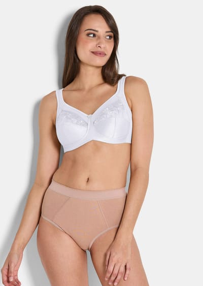 Beha zonder beugels, met bloemenborduursel - wit - Gr. 100 C van Goldner Fashion
