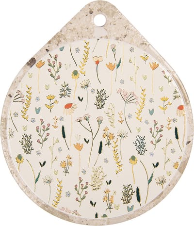 Clayre & Eef Onderzetters Pannen 20x23 cm Beige Keramiek Bloemen