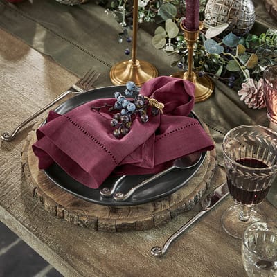 LOBERON Servet set van 4 Covent Garden bordeaux