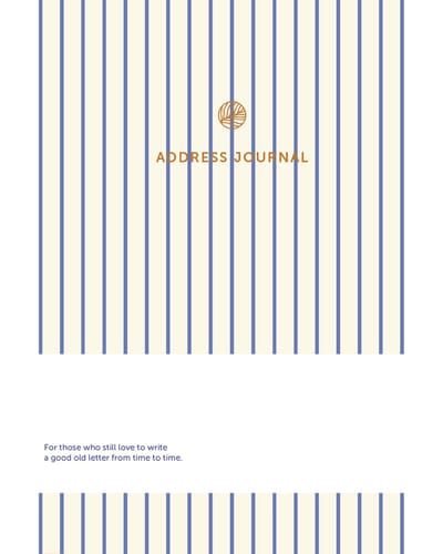 A-Journal - Receptenboek - Blauw gestreept