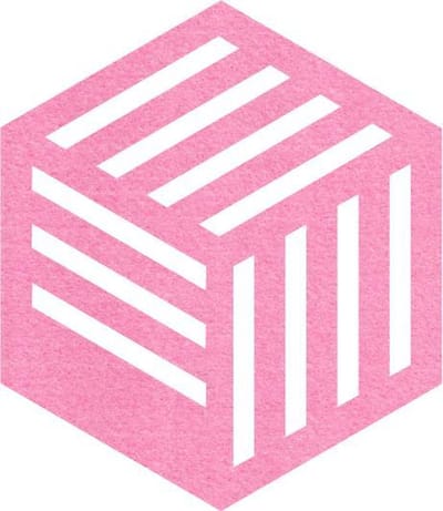Hexagon Kubus vilt onderzetters - Roze - 6 stuks - ø 10 cm - Tafeldecoratie - Glas onderzetter - Cadeau - Woondecoratie - Tafelbescherming - Onderzetters voor glazen - Keukenbenodigdheden - Woonaccessoires - Tafelaccessoires