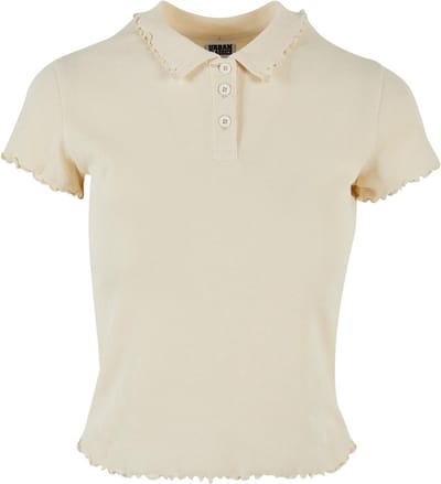 Urban Classics - Rib Polo Top - M - Ivoorkleurig