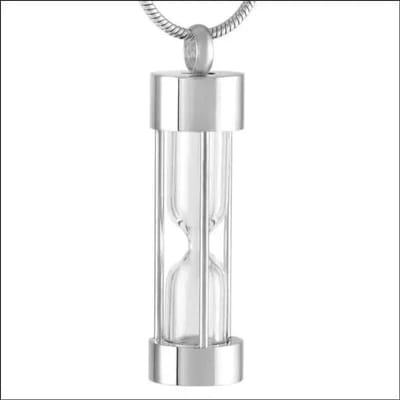 Aramat Jewels | Gedenkhangers | Stalen Ashanger Zandloper Zilverkleurig – 4,5cm Tijdloos Gedenksieraad | | | |15mm | Staal | Volwassenen | Verkleurd niet
