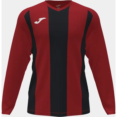 Joma Pisa II Voetbalshirt Lange Mouw Kinderen - Rood / Zwart | Maat: 104-116