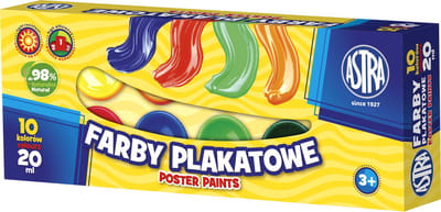 Farby plakatowe Astra 10 kolorów - 20 ml