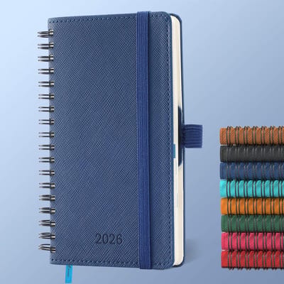 Famanu – Weekagenda 2026 A6 hardcover met bruin groen floral design compact en decoratief