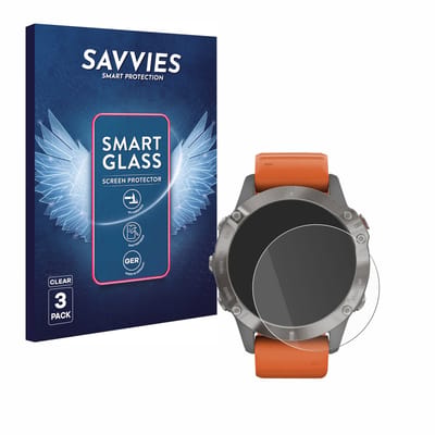 3 Stuks Savvies Screenprotector - geschikt voor Garmin Fenix 6 / 6 Pro / 6 Pro Solar - beschermfolie glas transparant
