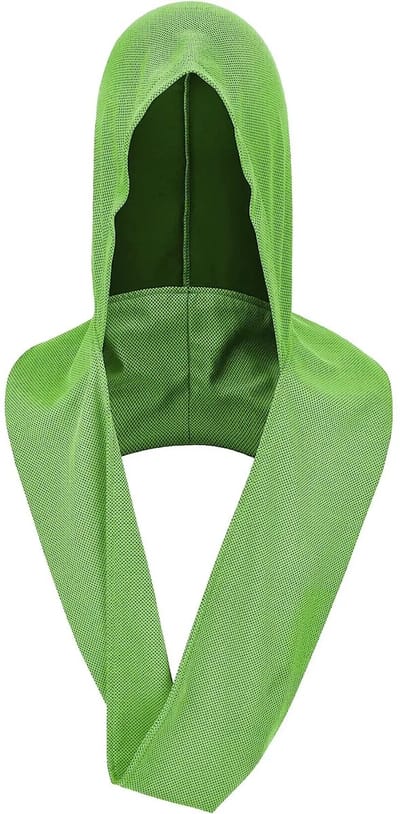 Lichtgewicht Koelhanddoek met Capuchon – Comfortabele en Veelzijdige Hals- en Hoofddoek voor Sport en Outdoor – Ademend en Zacht – Sporthanddoek / Koelhalsdoek - Groen