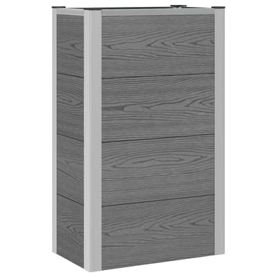 vidaXL Verhoogde plantenbak Grijs 50 x 30 x 82 cm WPC en Aluminium