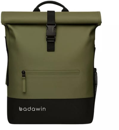 BADAWIN - "Anna" 2-in-1 fietsrugzak Groen - fietsrugzak waterdicht - fietstas bagagedrager - fietstas met haken - rolltop rugzak waterdicht - laptop fietstas - fietstas rugzak combinatie