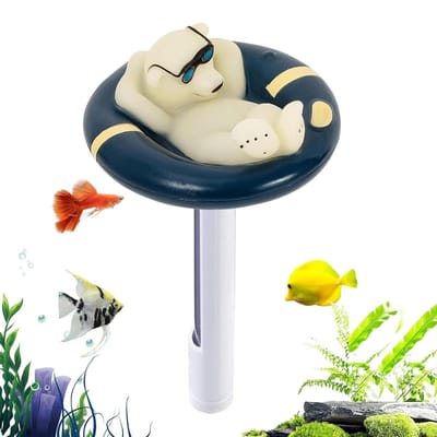 Zwembad Thermometer - Watertemperatuurmeter Drijver - Water Temperatuur Meten - Grote Heldere Weergave - 20 cm - IJsbeer