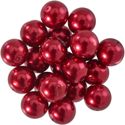 Glazen waskralen, Ø 10 mm, 20 stuks - Lichtrood
