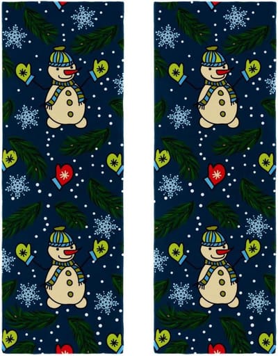 Microfiber Absorberende Handdoek 2 Stks, Compacte Sport Handdoek Koelhanddoeken voor Gym, Strand, Camping, Fitness, Training, Lopen Mooie Sneeuwpop met Handschoenen