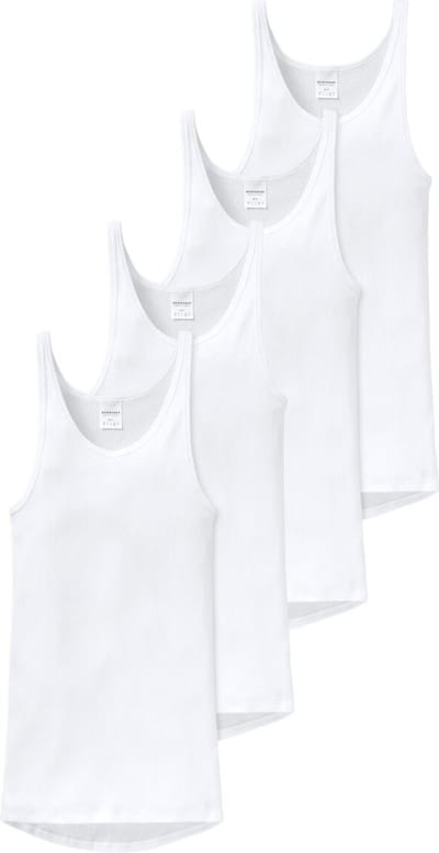 Schiesser Heren onderhemd 4 pack Original Classics dubbelrib