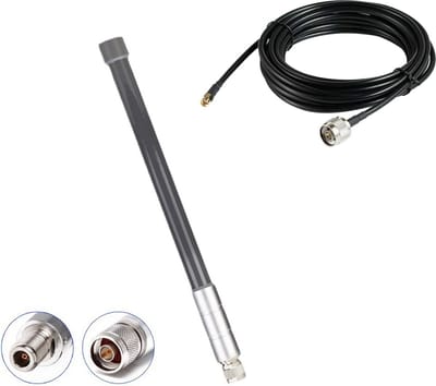 DrPhone HHM2 LoRa – 3dBi Glasvezel Helium Hotspot Miner Antenne- 3 Meter KMR200-kabel – Outdoor - Zilver