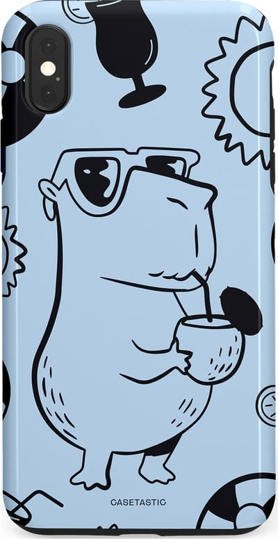 Casetastic Hoesje Geschikt voor Apple iPhone Xs Max - Stijlvolle Beschermende Duo-layer Case - Capibara cocktail