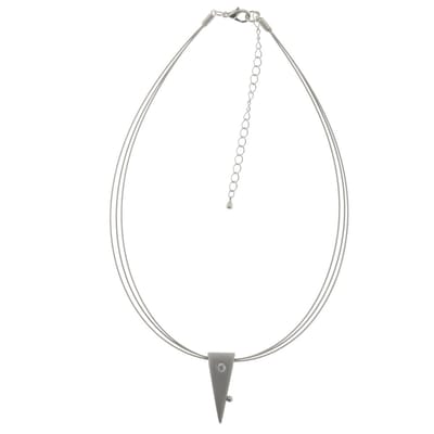 Behave - Zilver kleurige ketting - Minimalistisch dames design - Punt hanger 40 cm