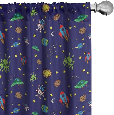 ABAKUHAUS Platz – Gordijnen – Doodle Cosmos-elementen – 2x75x175 cm – Meerdere kleuren