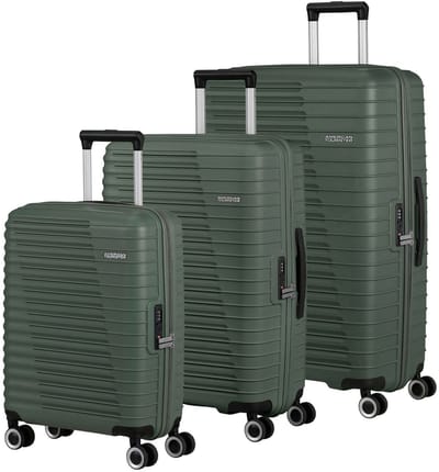 American Tourister trolley Roadrush Trolley Set A Olive Green olijfgroen 77cm